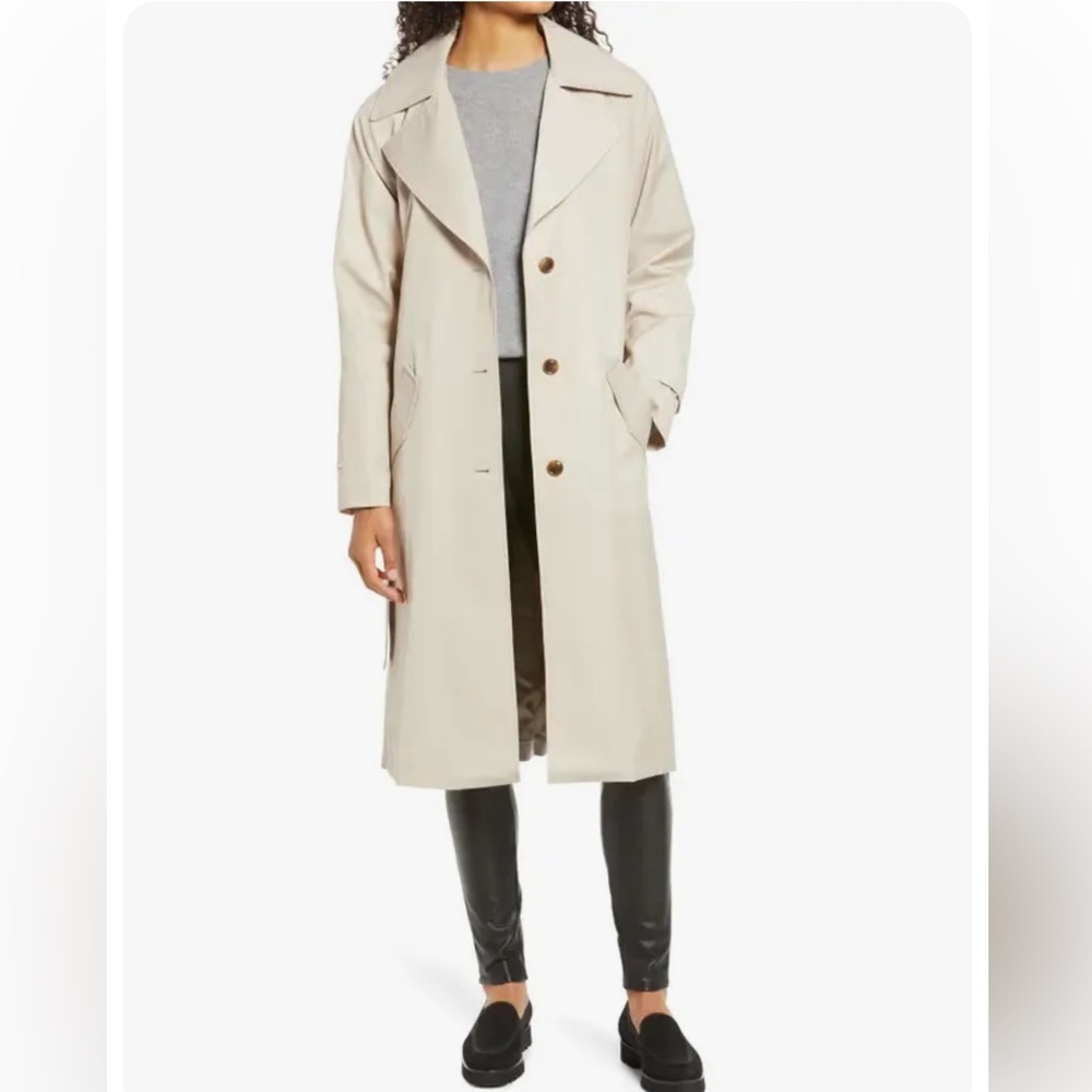 Nordstrom Plaid Detail Trench Coat